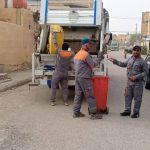 كوادر قسم خدمات سومر تقوم بحملة غسل و تنظيف الشوارع ورفع النفايات والأنقاض